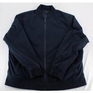 Banana Republic Full Zip Bomber Jacket Mens XXL Blue Lined Travel Commuter
